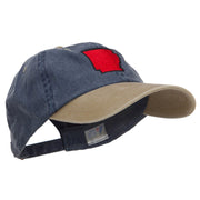 Arkansas Map Embroidered Washed Two Tone Cap