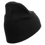 Licensed US Army Retired Flag Embroidered 8 Inch Knitted Short Beanie - Black OSFM