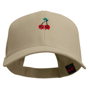 Twin Cherries Embroidered Low Profile Structured Cap - Khaki OSFM