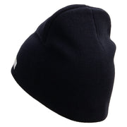 Licensed US Army Retired Flag Embroidered 8 Inch Knitted Short Beanie - Navy OSFM