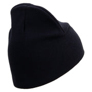 Licensed US Army Retired Flag Embroidered 8 Inch Knitted Short Beanie - Navy OSFM