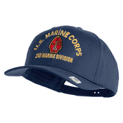 U.S. Marine Corps 2nd Marine Division Embroidered Solid Cotton Twill Pro Style Cap - Navy OSFM