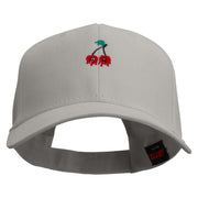 Twin Cherries Embroidered Low Profile Structured Cap - Grey OSFM