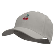 Twin Cherries Embroidered Low Profile Structured Cap - Grey OSFM