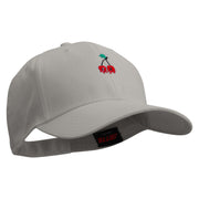 Twin Cherries Embroidered Low Profile Structured Cap - Grey OSFM