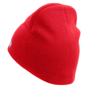 Licensed US Army Retired Flag Embroidered 8 Inch Knitted Short Beanie - Red OSFM