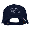 Minimalist Elephant Outline Embroidered Unstructured Cotton Cap