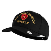 3rd Marine Division Veteren Embroidered Solid Cotton Twill Pro Style Cap - Black OSFM