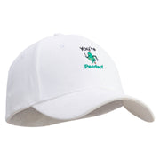 You're Pearfect Embroidered Stretch Heavy Weight Brushed Cotton Fitted Cap - White S-M