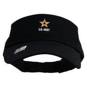 Licensed Licensed Star US Army Embroidered Cotton Twill Sun Visor - Black OSFM