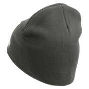 Licensed US Army Veteran Flag Embroidered 8 Inch Knitted Short Beanie - DK-Grey OSFM