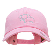 Minimalist Elephant Outline Embroidered Unstructured Cotton Cap