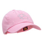 Minimalist Elephant Outline Embroidered Unstructured Cotton Cap