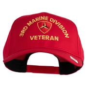 3rd Marine Division Veteren Embroidered Solid Cotton Twill Pro Style Cap - Red OSFM