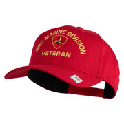 3rd Marine Division Veteren Embroidered Solid Cotton Twill Pro Style Cap - Red OSFM