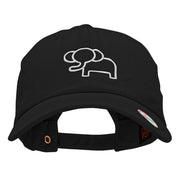 Minimalist Elephant Outline Embroidered Unstructured Cotton Cap