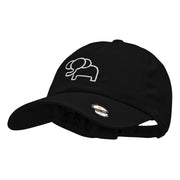 Minimalist Elephant Outline Embroidered Unstructured Cotton Cap