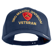 3rd Marine Division Veteren Embroidered Solid Cotton Twill Pro Style Cap - Navy OSFM
