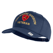 3rd Marine Division Veteren Embroidered Solid Cotton Twill Pro Style Cap - Navy OSFM