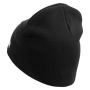 Licensed US Army Veteran Flag Embroidered 8 Inch Knitted Short Beanie - Black OSFM