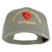 3rd Marine Division Veteren Embroidered Solid Cotton Twill Pro Style Cap - Grey OSFM
