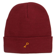 Mini Key Embroidered Long Beanie