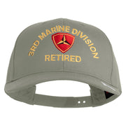 3rd Marine Division Retired Embroidered Solid Cotton Twill Pro Style Cap - Grey OSFM
