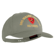 3rd Marine Division Retired Embroidered Solid Cotton Twill Pro Style Cap - Grey OSFM