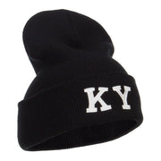 KY Kentucky State Embroidered Long Beanie