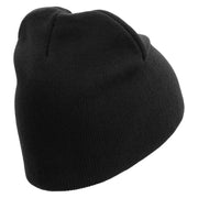 Licensed 82nd Airborne Retired Embroidered 8 Inch Knitted Short Beanie - Black OSFM