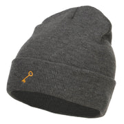 Mini Key Embroidered Long Beanie