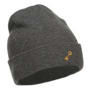 Mini Key Embroidered Long Beanie