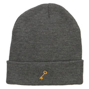 Mini Key Embroidered Long Beanie