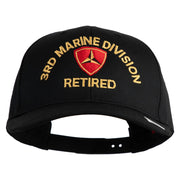 3rd Marine Division Retired Embroidered Solid Cotton Twill Pro Style Cap - Black OSFM