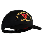 3rd Marine Division Retired Embroidered Solid Cotton Twill Pro Style Cap - Black OSFM
