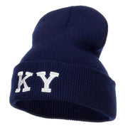 KY Kentucky State Embroidered Long Beanie