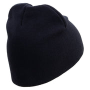 Licensed 82nd Airborne Retired Embroidered 8 Inch Knitted Short Beanie - Navy OSFM