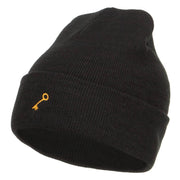 Mini Key Embroidered Long Beanie