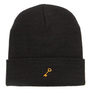 Mini Key Embroidered Long Beanie