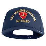 3rd Marine Division Retired Embroidered Solid Cotton Twill Pro Style Cap - Navy OSFM