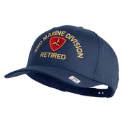3rd Marine Division Retired Embroidered Solid Cotton Twill Pro Style Cap - Navy OSFM