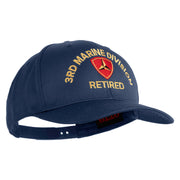 3rd Marine Division Retired Embroidered Solid Cotton Twill Pro Style Cap - Navy OSFM