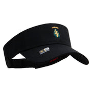 Licensed 1st Special Forces Command Embroidered Cotton Twill Sun Visor - Black OSFM