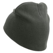 Licensed 82nd Airborne Retired Embroidered 8 Inch Knitted Short Beanie - DK-Grey OSFM