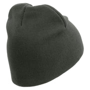 Licensed 82nd Airborne Retired Embroidered 8 Inch Knitted Short Beanie - DK-Grey OSFM