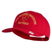 3rd Marine Division Retired Embroidered Solid Cotton Twill Pro Style Cap - Red OSFM