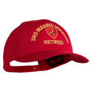 3rd Marine Division Retired Embroidered Solid Cotton Twill Pro Style Cap - Red OSFM