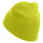 Licensed 82nd Airborne Retired Embroidered 8 Inch Knitted Short Beanie - Lime OSFM