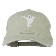 Halloween Spooky Ghost Embroidered Washed Dyed Cap