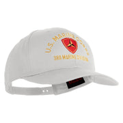 U.S. Marine Corps 3rd Marine Division Embroidered Solid Cotton Twill Pro Style Cap - White OSFM